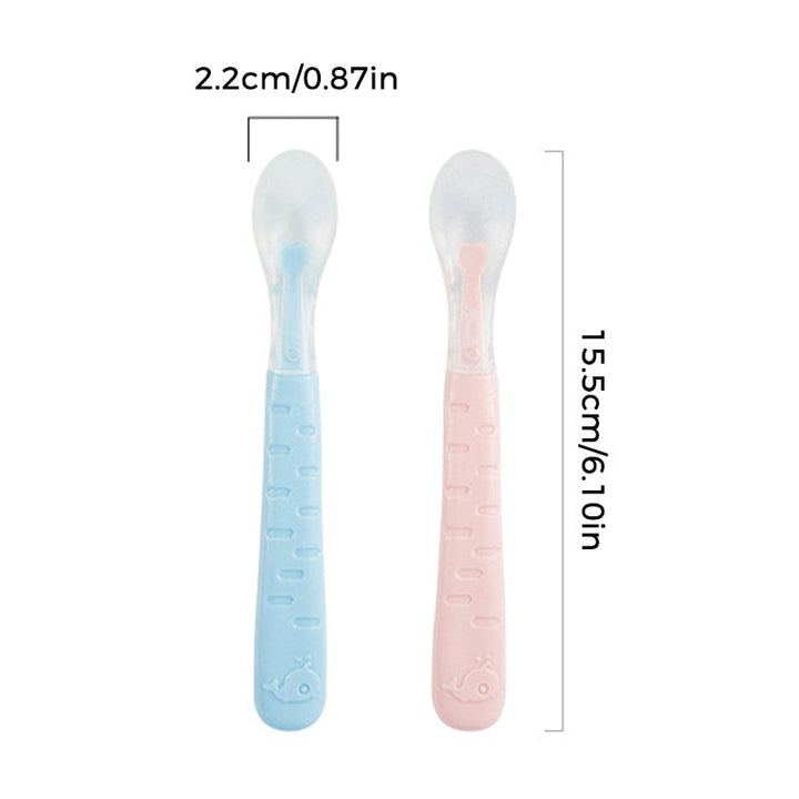 2-in-1 Silicone Baby Spoon - TinyTasties-Blue-Blue-Nora Luxe