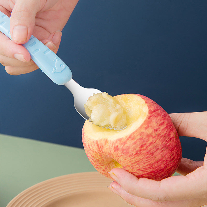2-in-1 Silicone Baby Spoon - TinyTasties-Blue-Blue-Nora Luxe