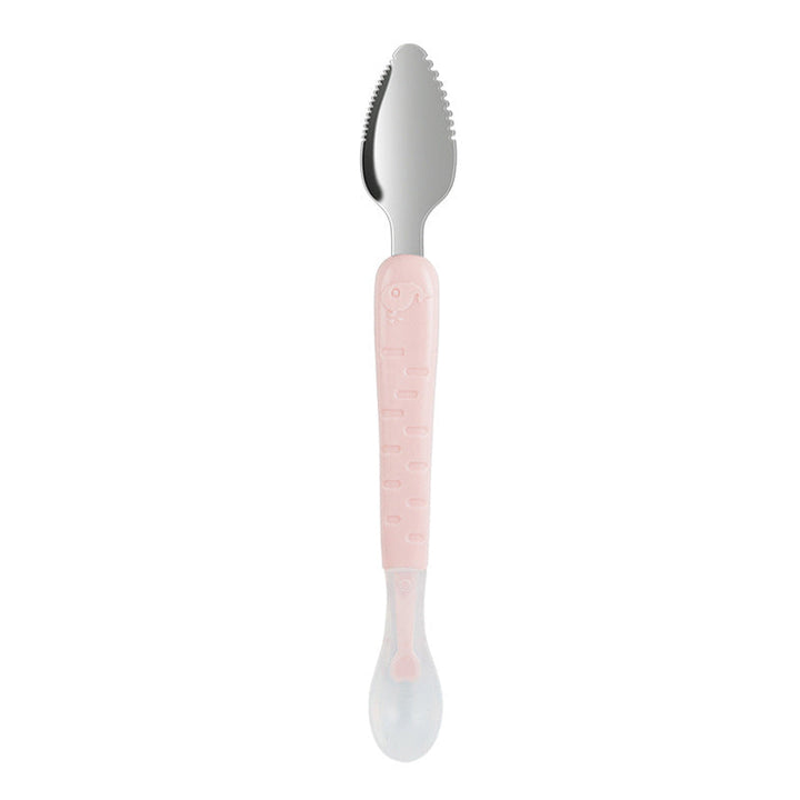 2-in-1 Silicone Baby Spoon - TinyTasties-Pink-Blue-Nora Luxe