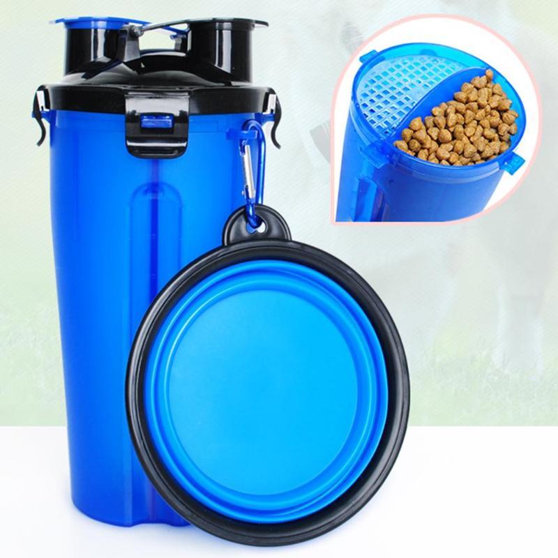 2-in-1 Travel Cup with Food Bowl - PawBuddy™-Blue-Nora Luxe