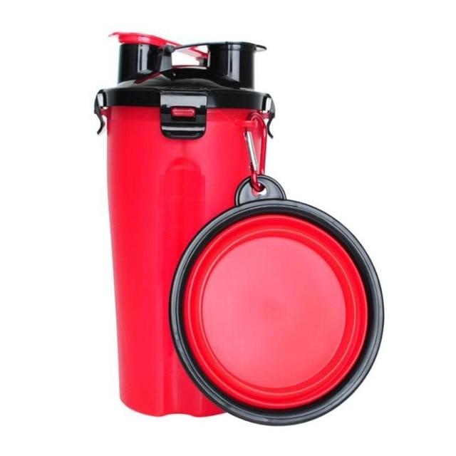 2-in-1 Travel Cup with Food Bowl - PawBuddy™-Red-Nora Luxe