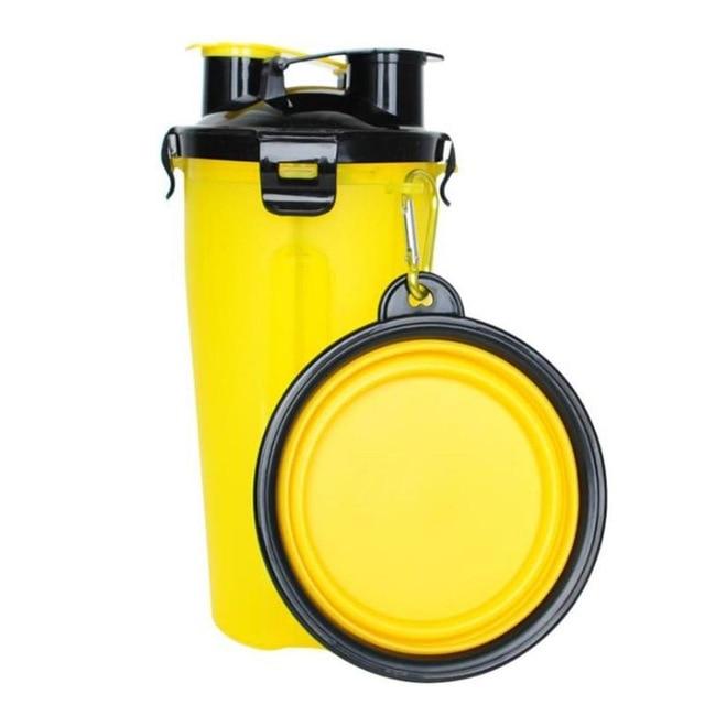 2-in-1 Travel Cup with Food Bowl - PawBuddy™-Yellow-Nora Luxe