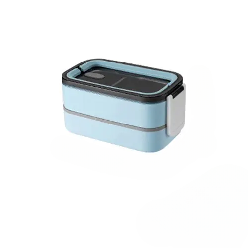 2-Layer Stainless Steel Bento Lunchbox - MealMate-Blue-Nora Luxe