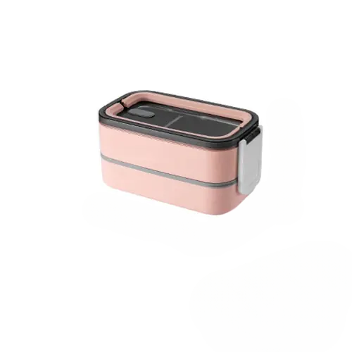 2-Layer Stainless Steel Bento Lunchbox - MealMate-Pink-Nora Luxe