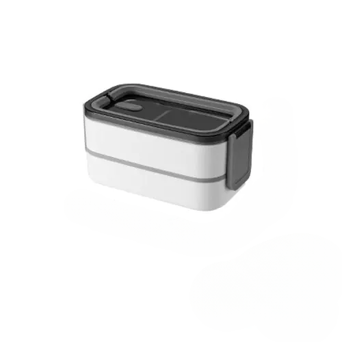 2-Layer Stainless Steel Bento Lunchbox - MealMate-White-Nora Luxe