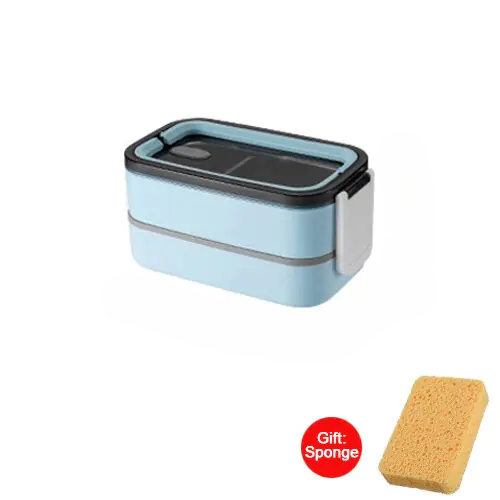 2-Layer Stainless Steel Bento Lunchbox - MealMate-White-Nora Luxe
