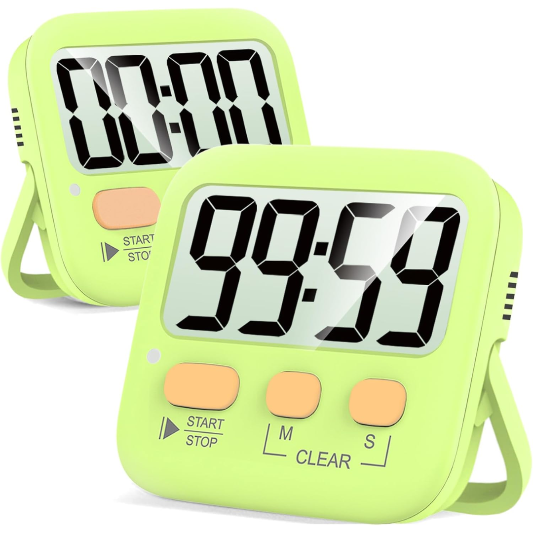 2-Pack Digital Kitchen Timers - KitchenTick-Light green-Nora Luxe