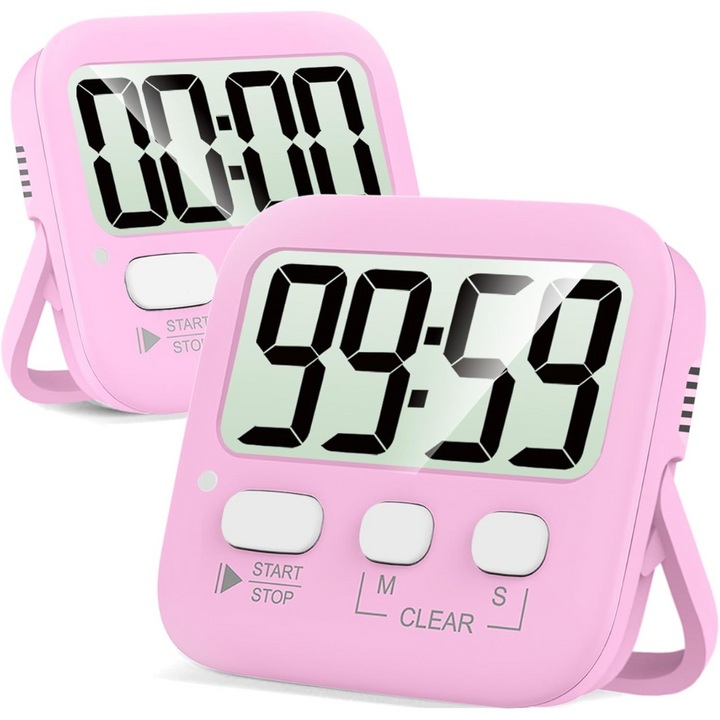 2-Pack Digital Kitchen Timers - KitchenTick-Pink-Nora Luxe
