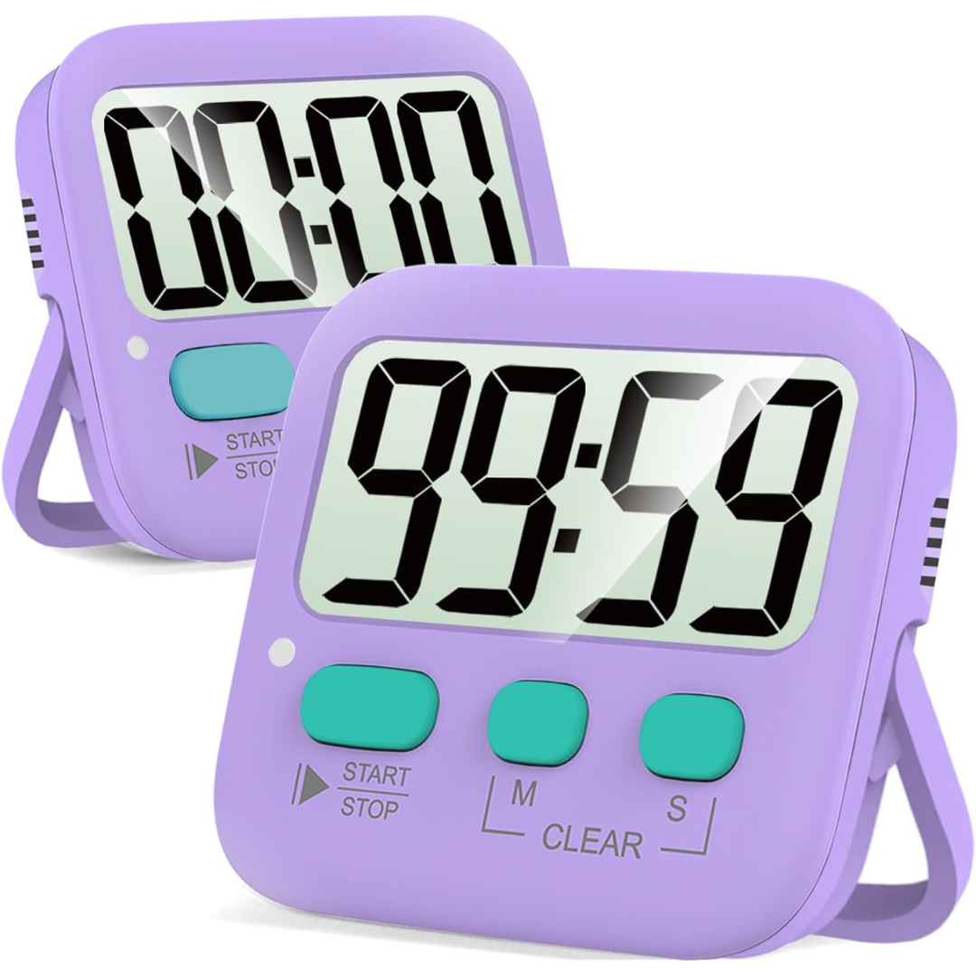 2-Pack Digital Kitchen Timers - KitchenTick-Purple-Nora Luxe