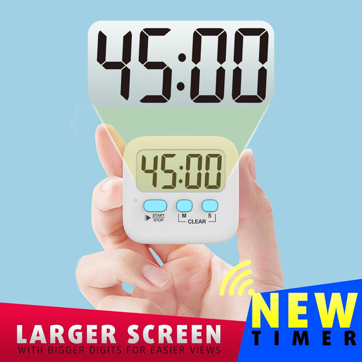 2-Pack Digital Kitchen Timers - KitchenTick-White-Nora Luxe