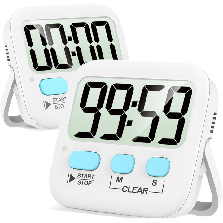 2-Pack Digital Kitchen Timers - KitchenTick-White-Nora Luxe