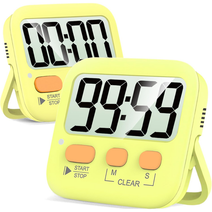 2-Pack Digital Kitchen Timers - KitchenTick-Yellow-Nora Luxe