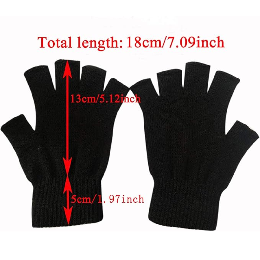 2-Pack Winter Knitted Fingerless Gloves - WarmFlex Set-Nora Luxe