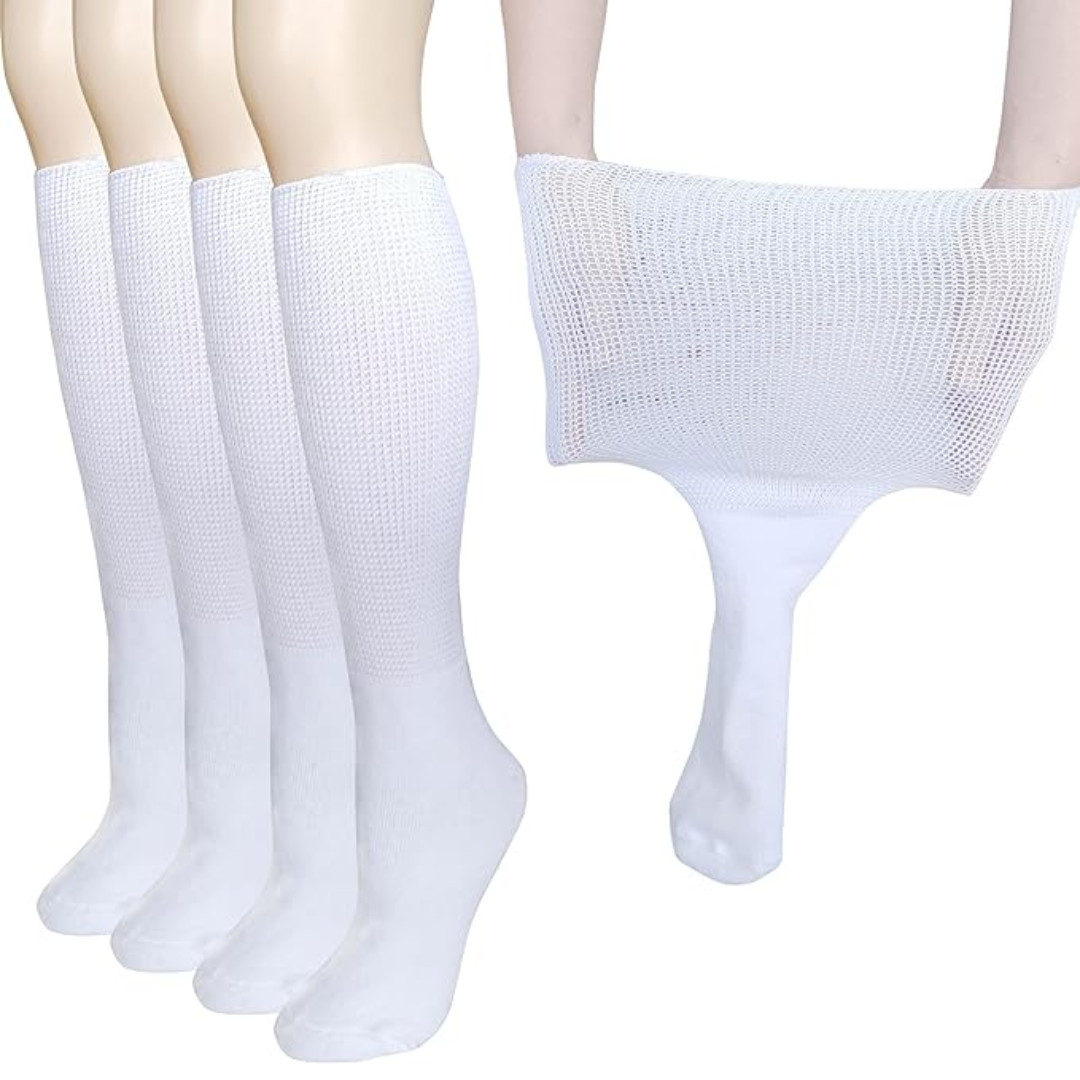 2 Pairs of Comfort Extra Wide Lymphedema & Diabetic Socks - Max-Nora Luxe