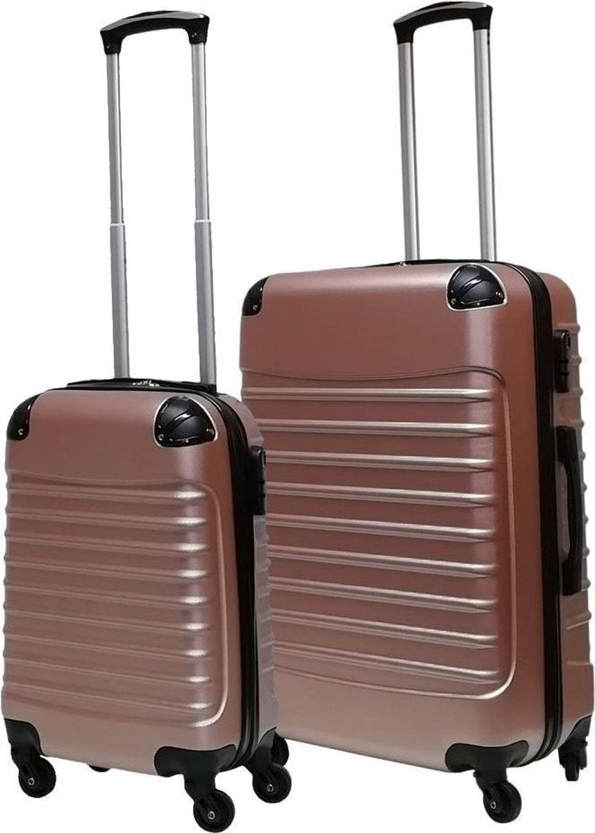 2-piece ABS luggage set – Ventura-Rose gold-Nora Luxe