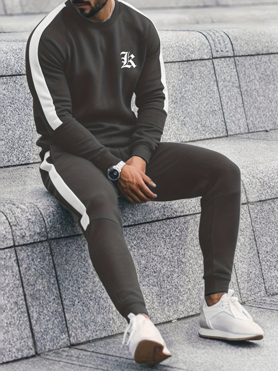2-Piece Color Block Sport Outfit Set - Elias-Anthracite-S-Nora Luxe