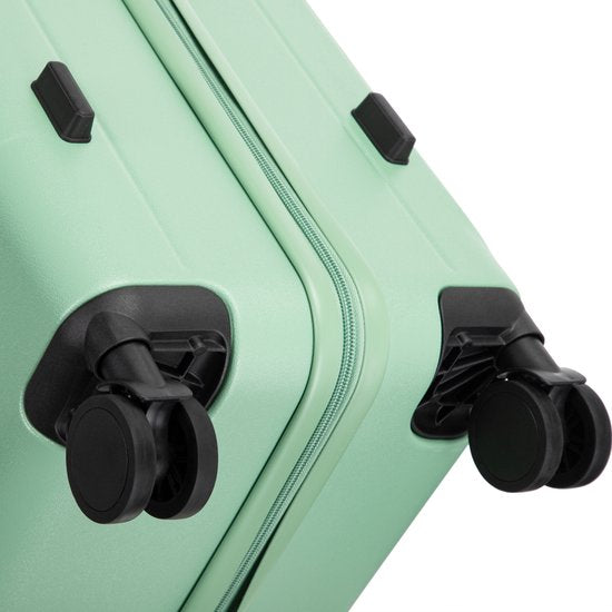 2-piece hard-shell suitcase set with laptop compartment – Berlin-Light green-Nora Luxe