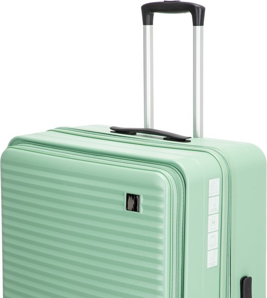 2-piece hard-shell suitcase set with laptop compartment – Berlin-Light green-Nora Luxe