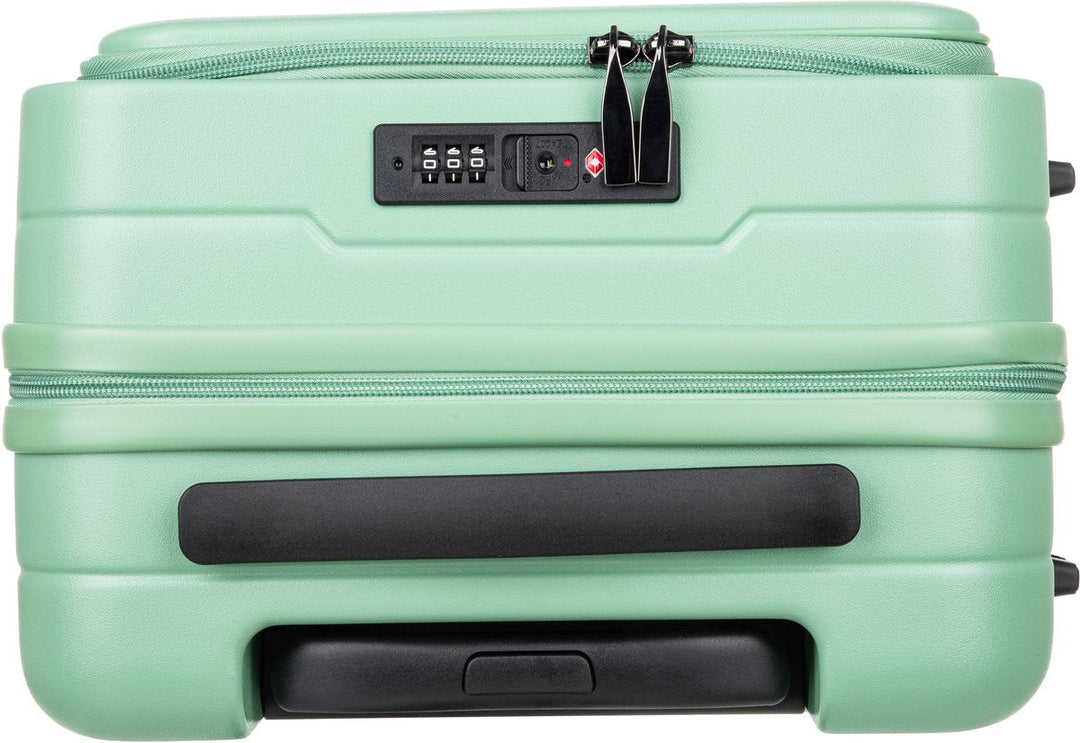 2-piece hard-shell suitcase set with laptop compartment – Berlin-Light green-Nora Luxe