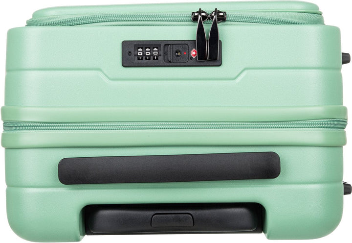 2-piece hard-shell suitcase set with laptop compartment – Berlin-Light green-Nora Luxe