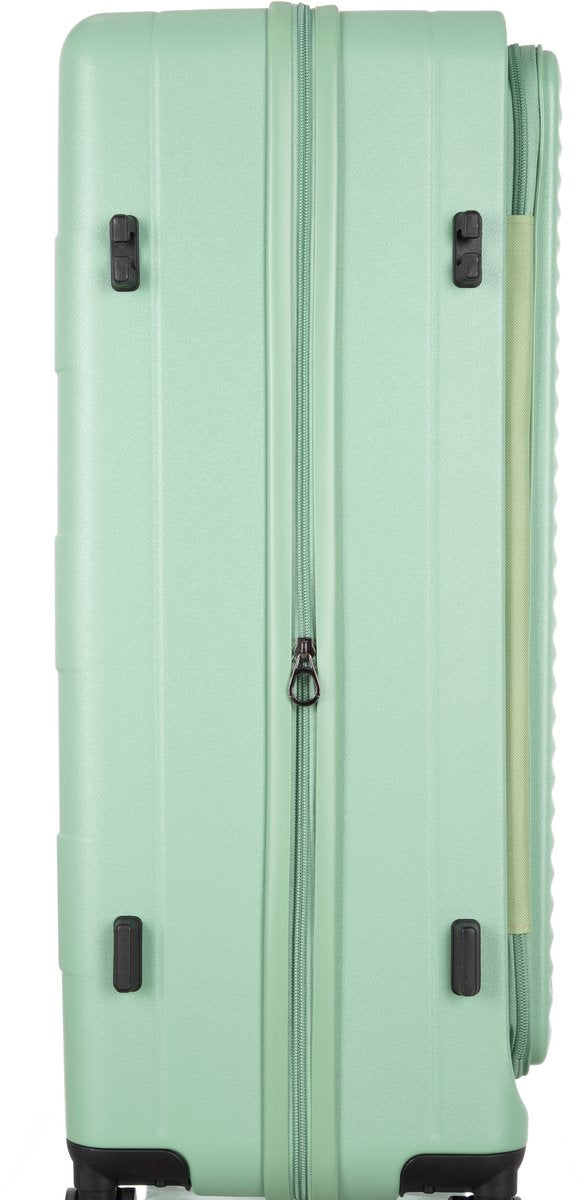 2-piece hard-shell suitcase set with laptop compartment – Berlin-Light green-Nora Luxe