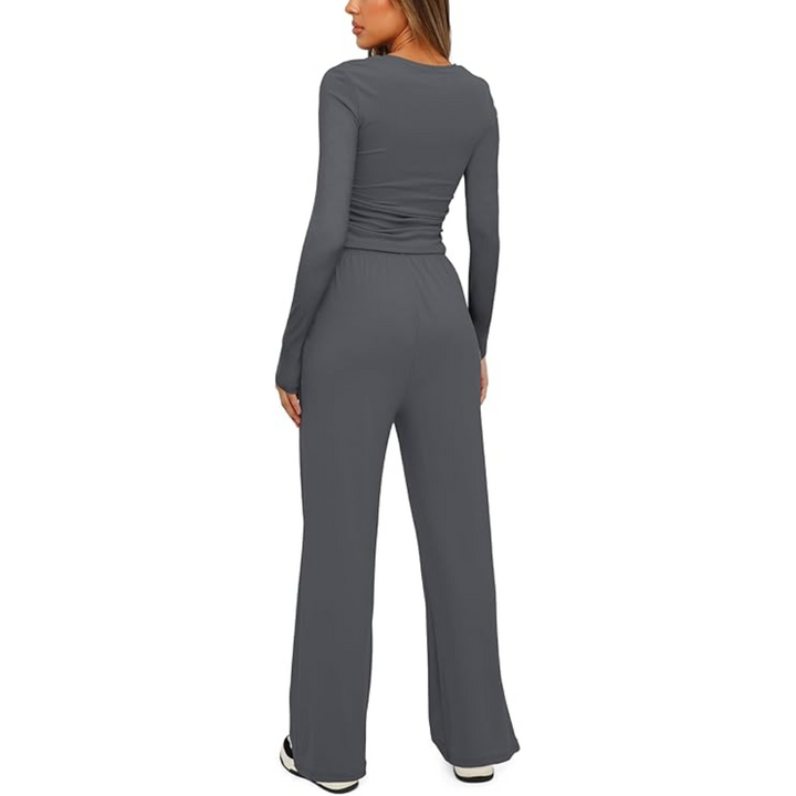 2-Piece Ladies Lounge Set - Lieke-Black-29.13 inches-XS-Nora Luxe
