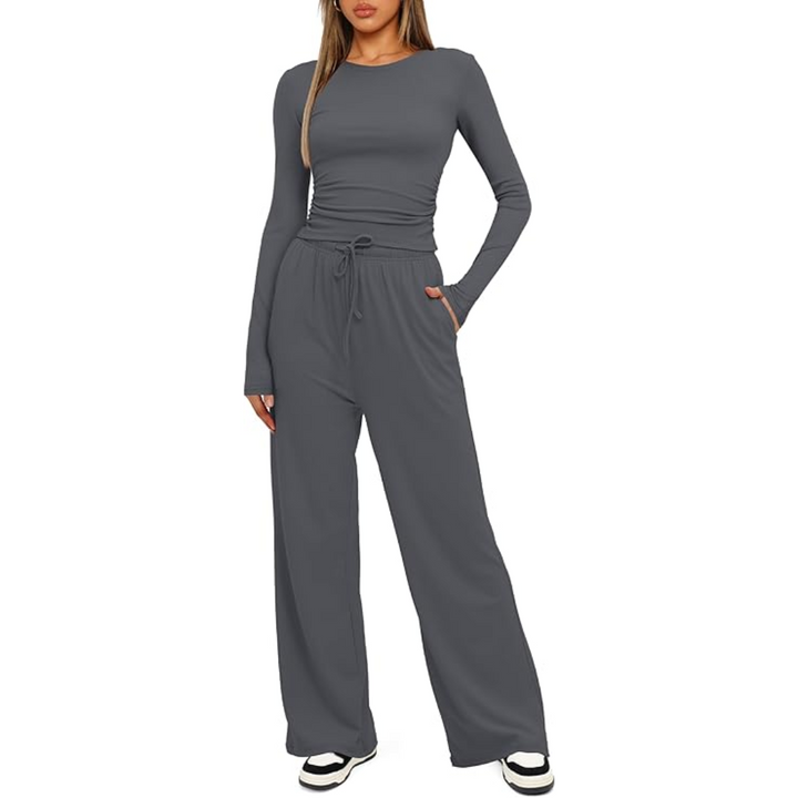 2-Piece Ladies Lounge Set - Lieke-Black-29.13 inches-XS-Nora Luxe