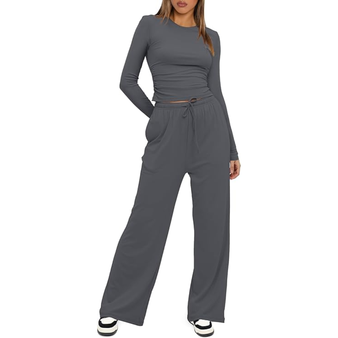 2-Piece Ladies Lounge Set - Lieke-Black-29.13 inches-XS-Nora Luxe