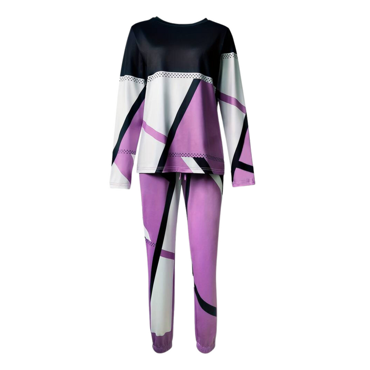 2-piece Set with O-neck and Long Pants - Sophie-Gray-S-Nora Luxe