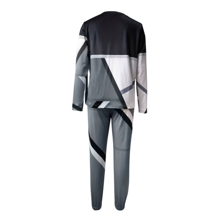 2-piece Set with O-neck and Long Pants - Sophie-Gray-S-Nora Luxe