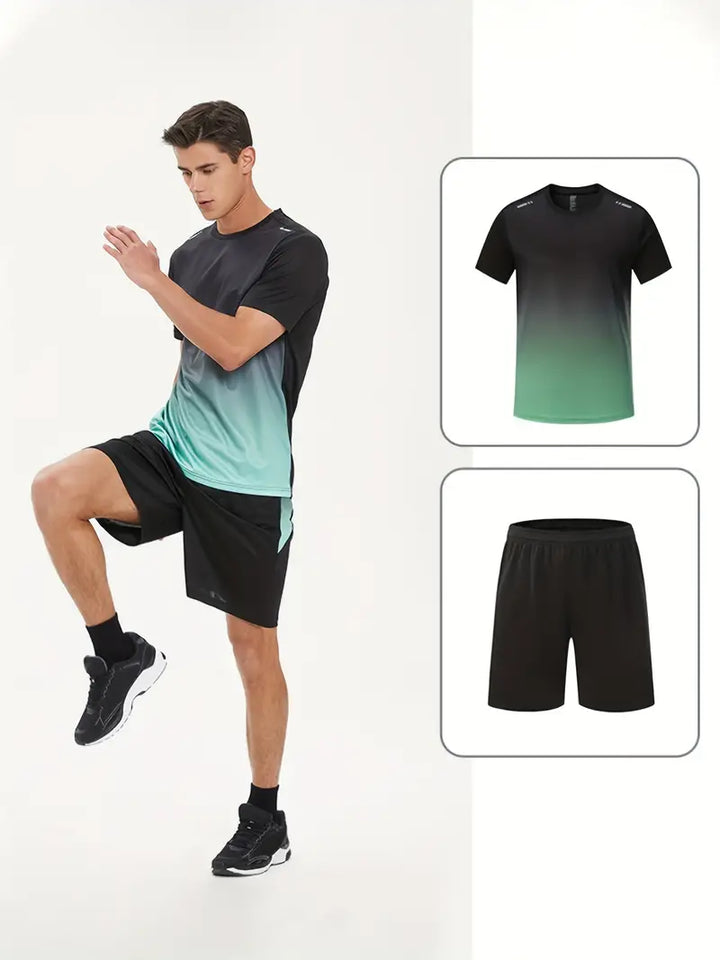 2-Piece Sports Set for Men - ActiveMax-Black-green-M-Nora Luxe
