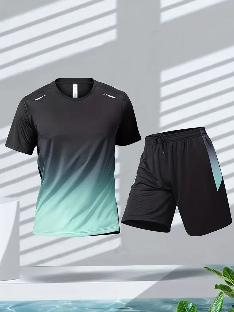2-Piece Sports Set for Men - ActiveMax-Black-green-M-Nora Luxe