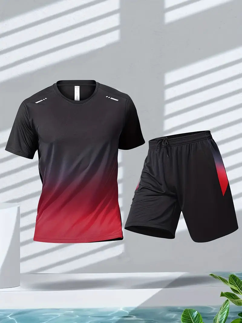 2-Piece Sports Set for Men - ActiveMax-Black-red-M-Nora Luxe