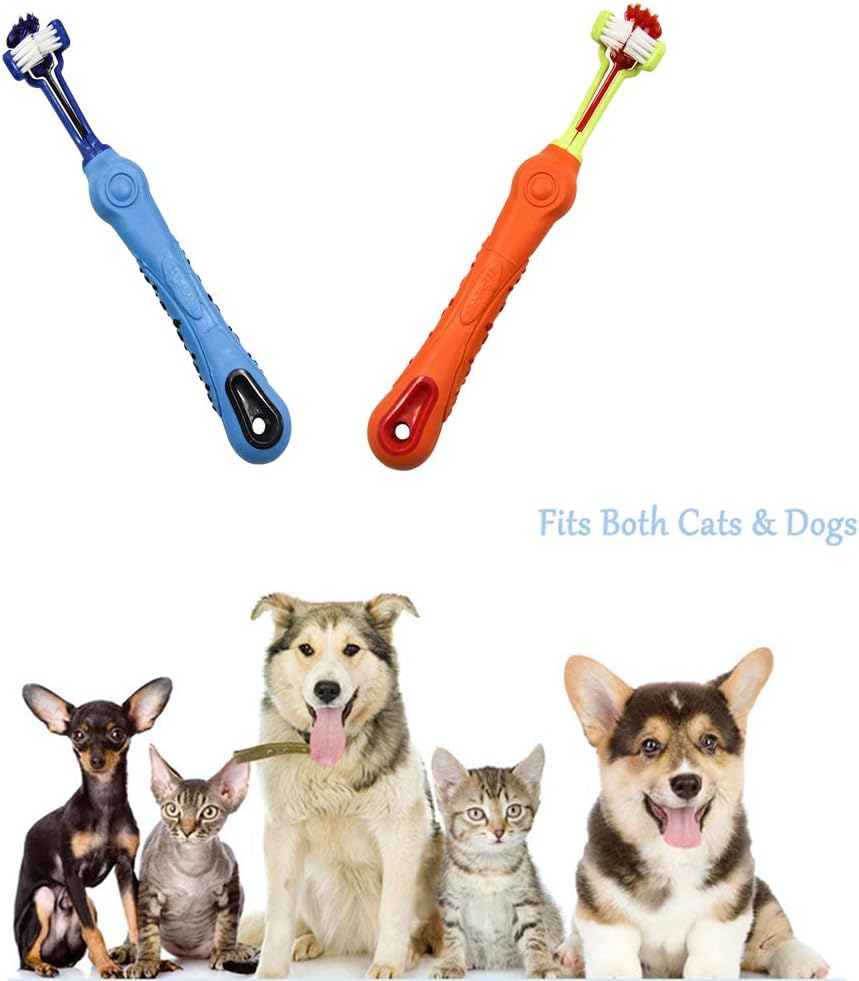 2-Piece Triangular Pet Toothbrush - Tartar Control for Healthy Teeth-Nora Luxe