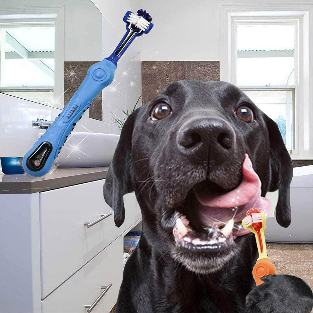 2-Piece Triangular Pet Toothbrush - Tartar Control for Healthy Teeth-Nora Luxe