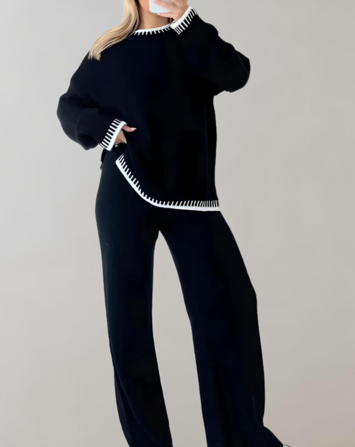 2-piece Women's Clothing Set - Sofia-Black-S-Nora Luxe