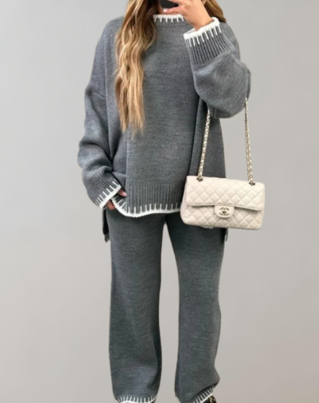 2-piece Women's Clothing Set - Sofia-Gray-S-Nora Luxe