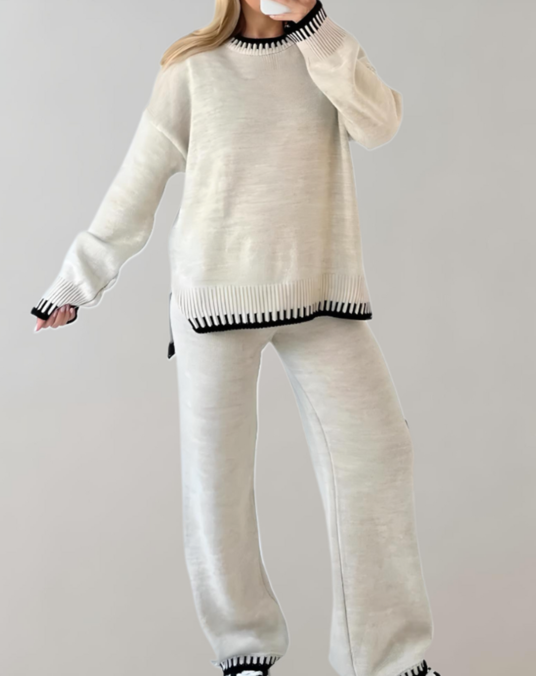 2-piece Women's Clothing Set - Sofia-White-S-Nora Luxe