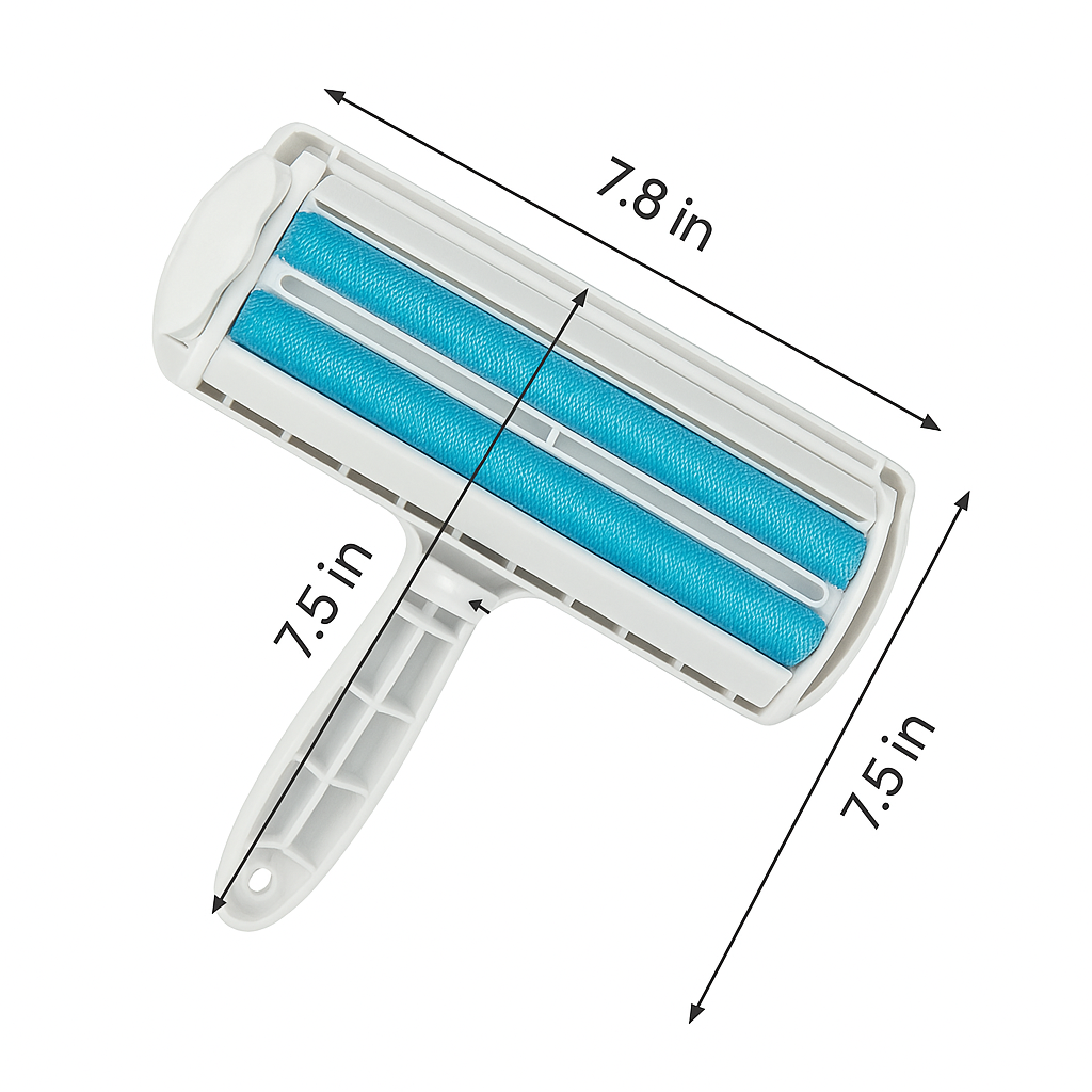 2-Way Pet Hair Remover with Microfiber Roller - FurSweep-Blue-Nora Luxe