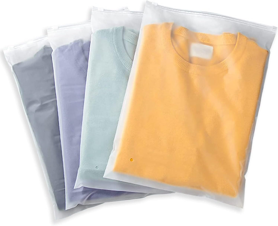 Multi-Purpose Frosted Zip Storage Bags – 20-Pack Plastic Garment Sleeves (Buy 2 Sets, Take 1 FREE)