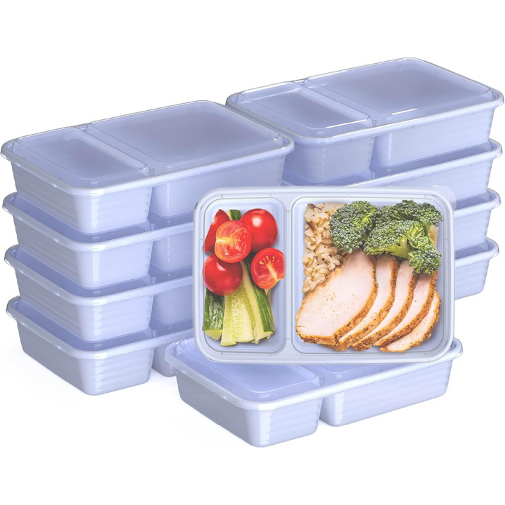 20-piece reusable 2-compartment food containers-Lila-Nora Luxe