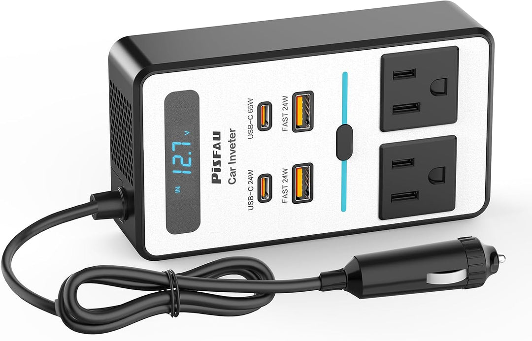 200W Car Inverter – DC 12V to 220V AC With USB-C & Fast Charger-200W-Nora Luxe
