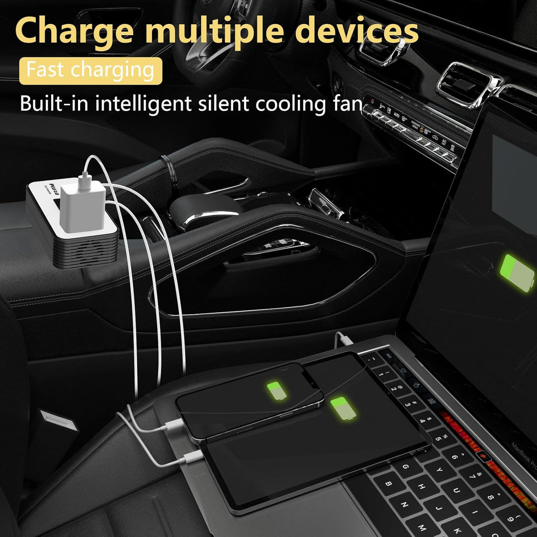 200W Car Inverter – DC 12V to 220V AC With USB-C & Fast Charger-200W-Nora Luxe