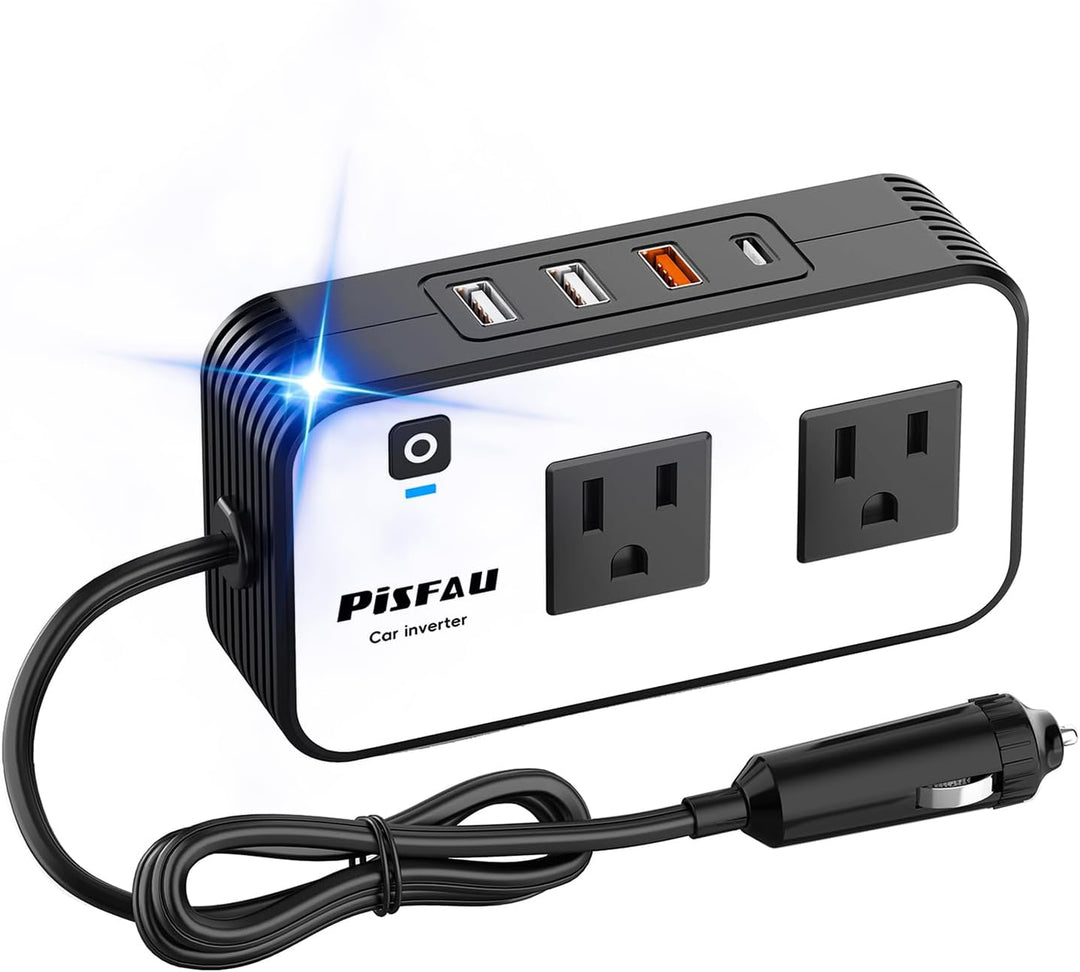 200W Car Inverter – DC 12V to 220V AC With USB-C & Fast Charger-200W-XS-Nora Luxe