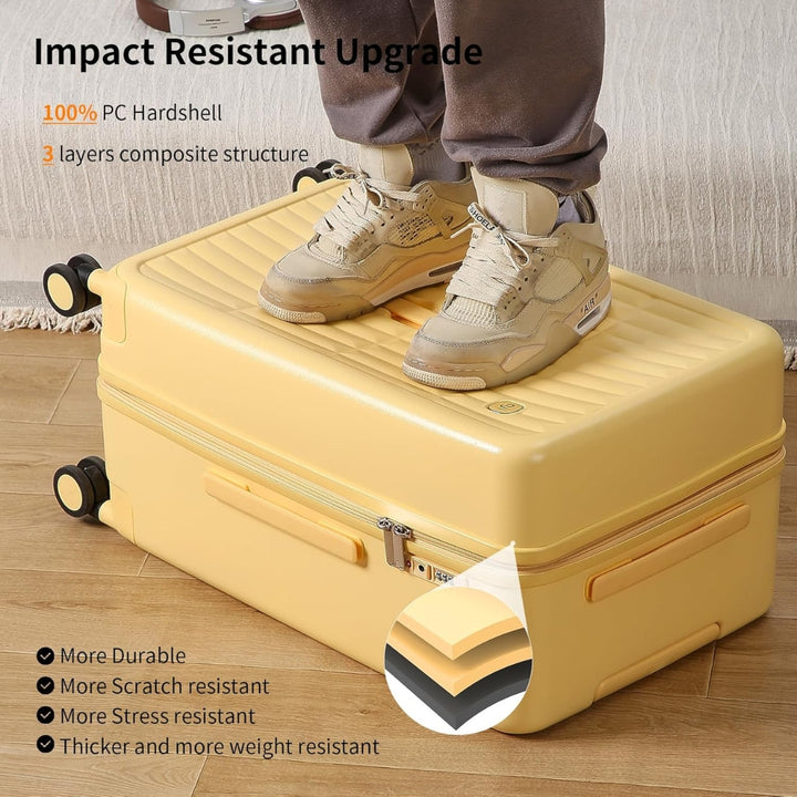 Airline-Approved 20" (50.8 cm) Carry-On Luggage with 3:7 Split & Triple-Layer PC Shell