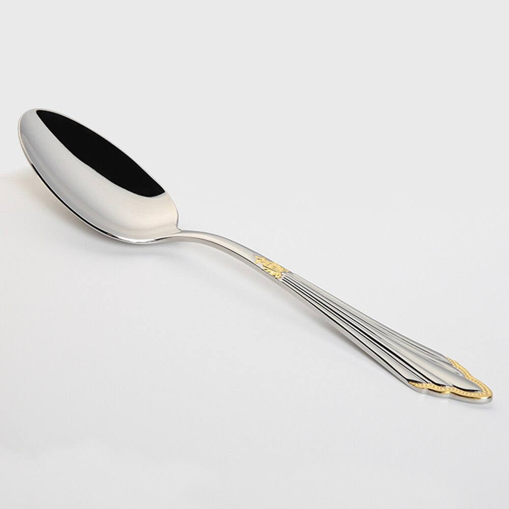 24 or 48-Piece Stainless Steel Cutlery Set with Gold Finish - GlowCut-24 Pieces-Nora Luxe