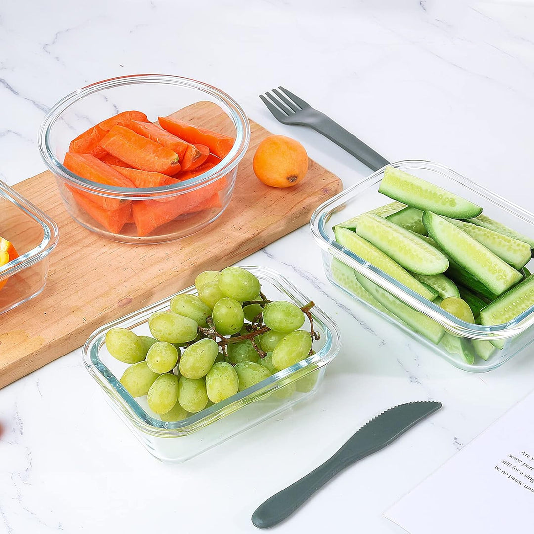 24-Piece Airtight Glass Food Storage Set - PurePreserve-Grey-Nora Luxe