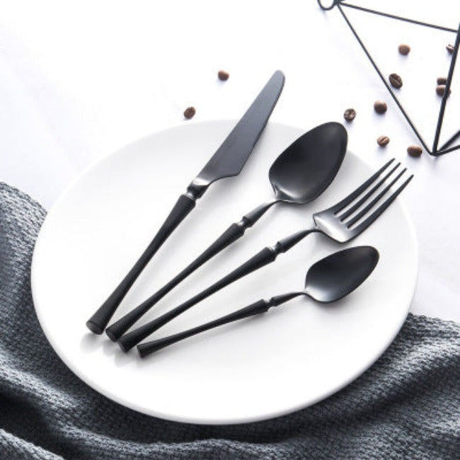 24-Piece Stainless Steel Cutlery Set - PureSet-Silver-Nora Luxe