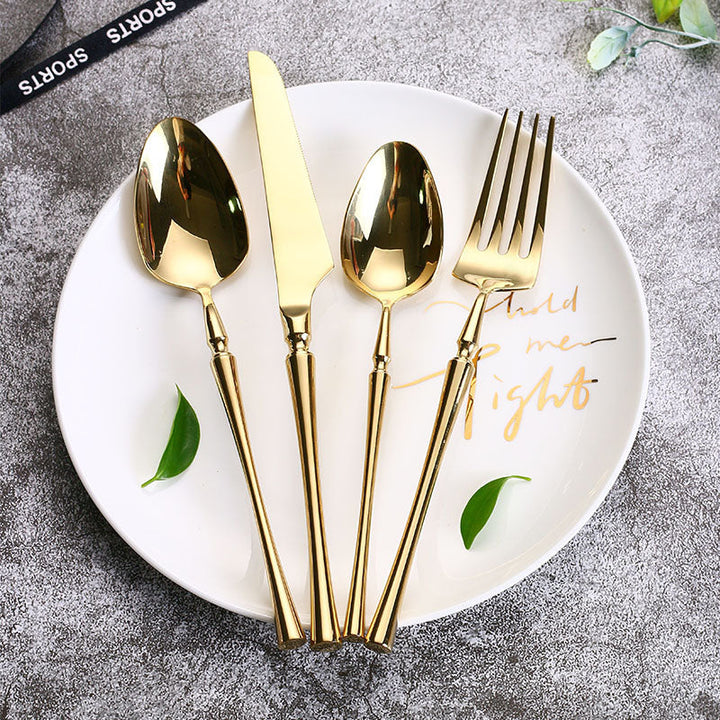 24-Piece Stainless Steel Cutlery Set - PureSet-Silver-Nora Luxe