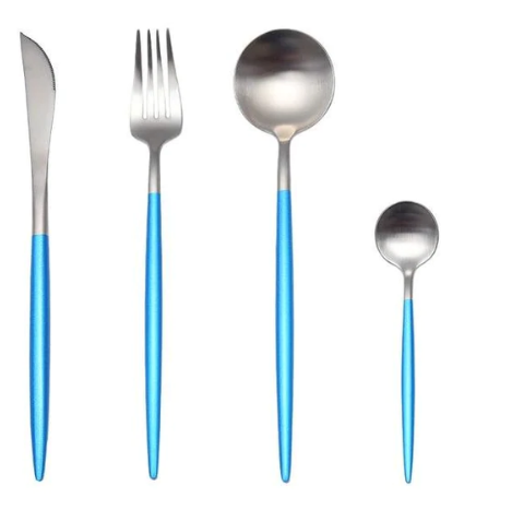 24-Piece Stainless Steel Gold-Silver Luxury Cutlery - RoyalGlow-Black-Nora Luxe